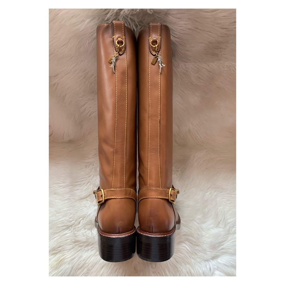 New! COACH Sutton Leather Charm Riding Boots - Picture 9 of 12
